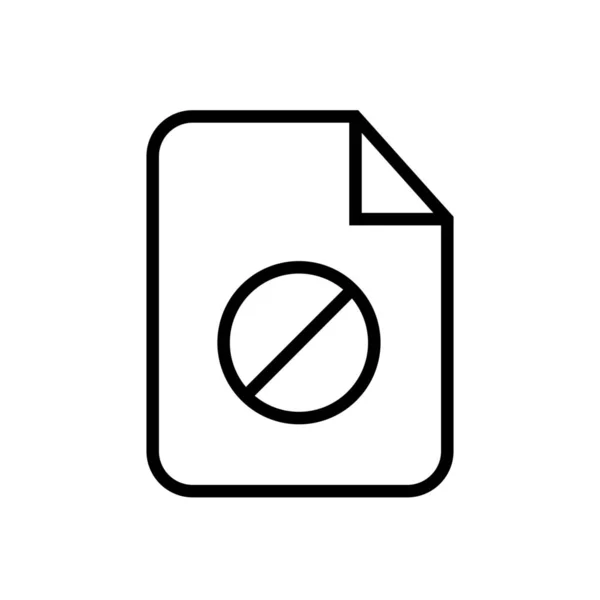 Bloquer Fichier Refusé Icône Fichier Dans Style Outline — Image vectorielle