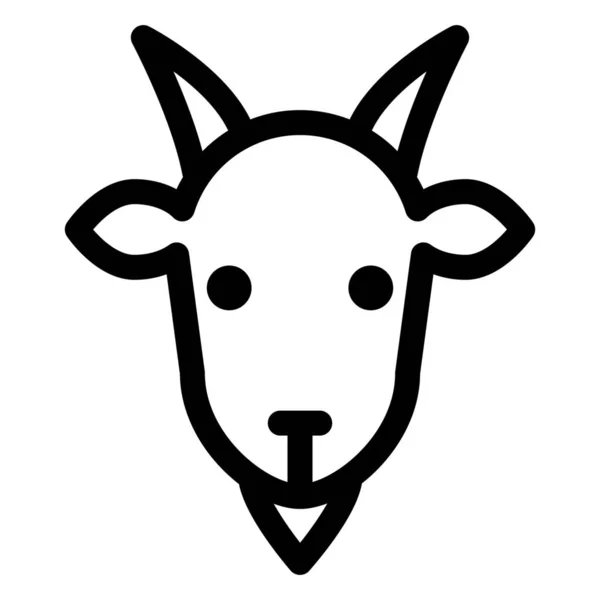 Zvíře Koza Koza Tvář Ikona Stylu Osnovy — Stockový vektor