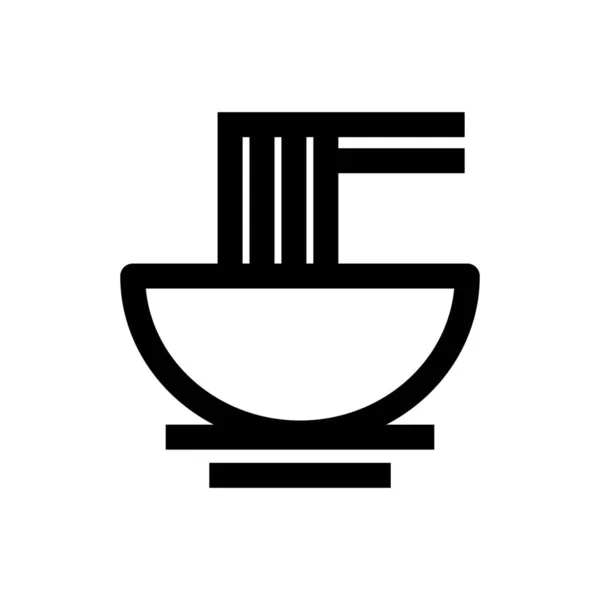 碗中餐筷子图标的轮廓风格 — 图库矢量图片