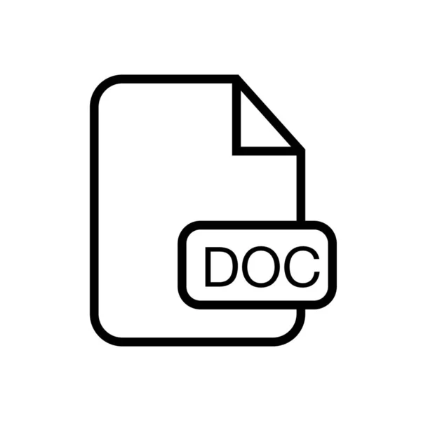 Doc Doc Archivo Doc Icono Estilo Esquema — Archivo Imágenes Vectoriales