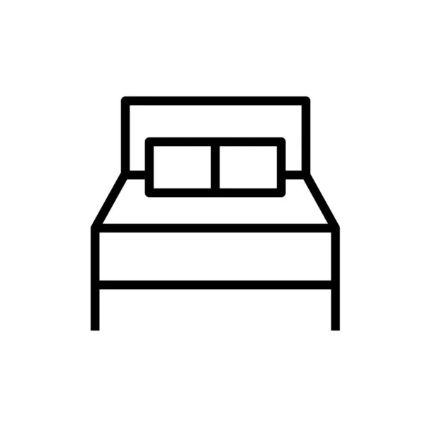 Ліжко Ліжко003 Іконка Спальні Стилі Контур — стоковий вектор