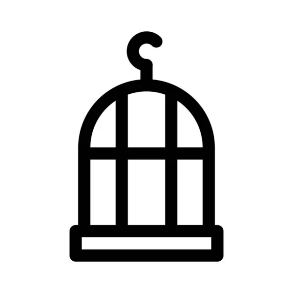 Animal Cage Oiseau Oiseau Cage Icône Dans Style Contour — Image vectorielle