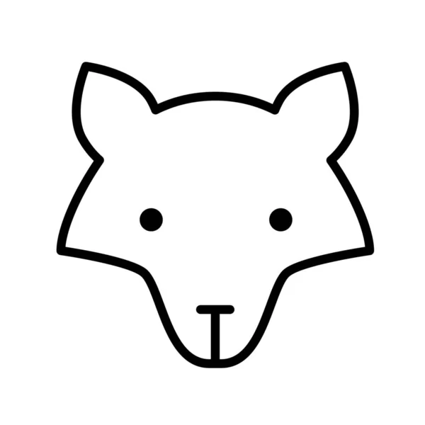 动物狗狐狸图标的轮廓风格 — 图库矢量图片