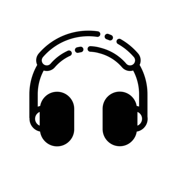 Audio Icono Del Auricular Estilo Sólido — Vector de stock