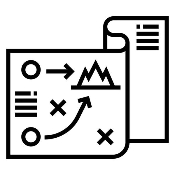 Στρατό Εικονίδιο Χάρτη Επίθεση Στυλ Περίγραμμα — Διανυσματικό Αρχείο