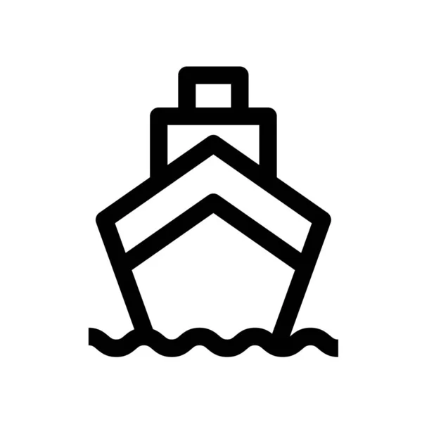 Kreuzfahrtschiff Ikone Umriss Stil — Stockvektor