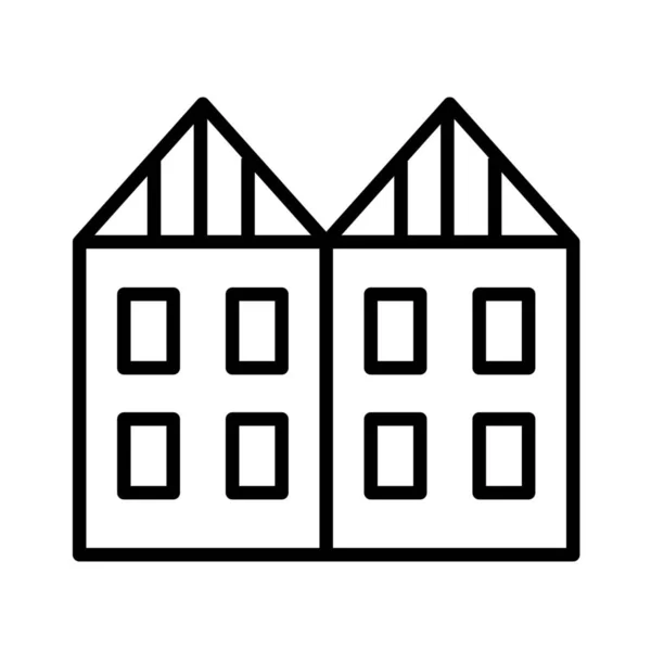 Building House Residence Icon Outline Style — Stock Vector