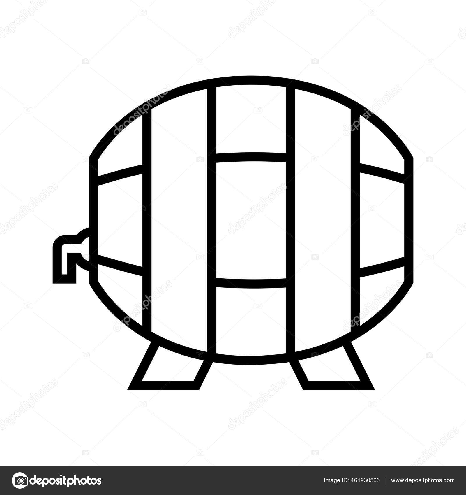 Alcohol Beer Barrel Rum Barrel Icon Outline Style Stock Vector by