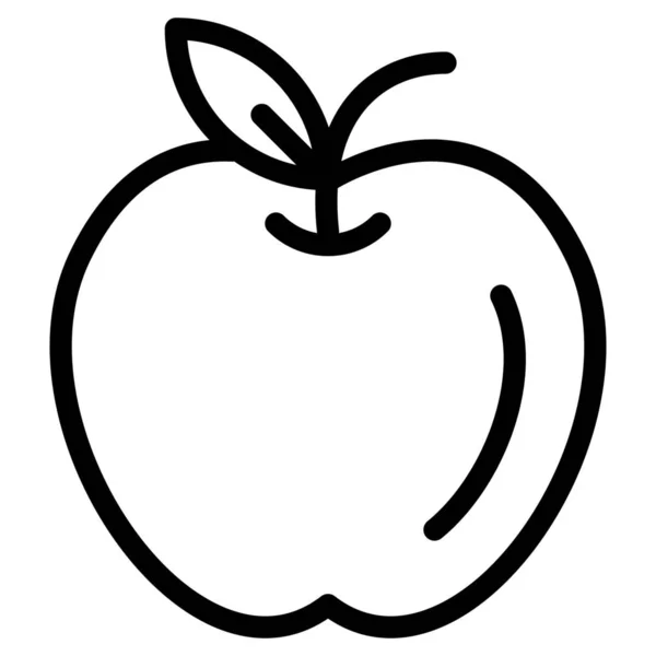 Яблуко Свіжі Фрукти Значок Стилі Контур — стоковий вектор