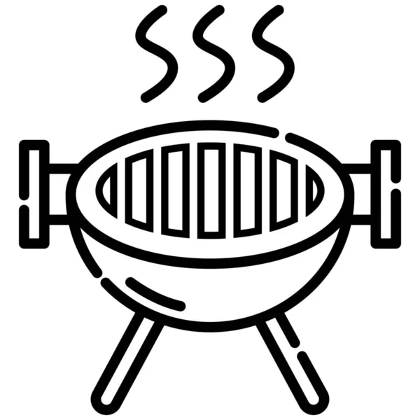 Grill Gotowanie Kuchni Ikona Stylu Zarys — Wektor stockowy