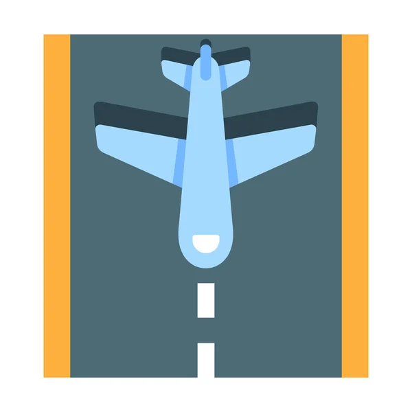 Icône Vol Aéroport Avion Dans Style Plat — Image vectorielle