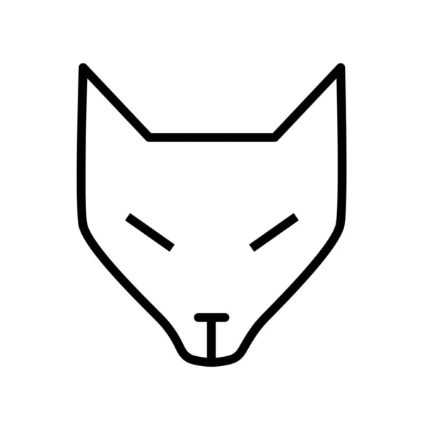 动物狐狸头像的轮廓风格 — 图库矢量图片