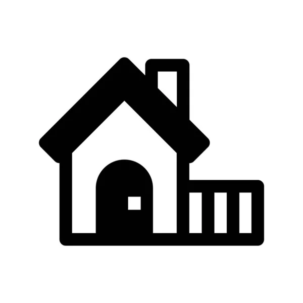 Building Farm House Home Icon Solid Style — Stock Vector