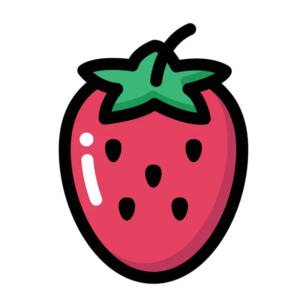 Fruta Fresca Fruta Orgánica Icono Fruta Estilo Contorno Lleno — Vector de stock