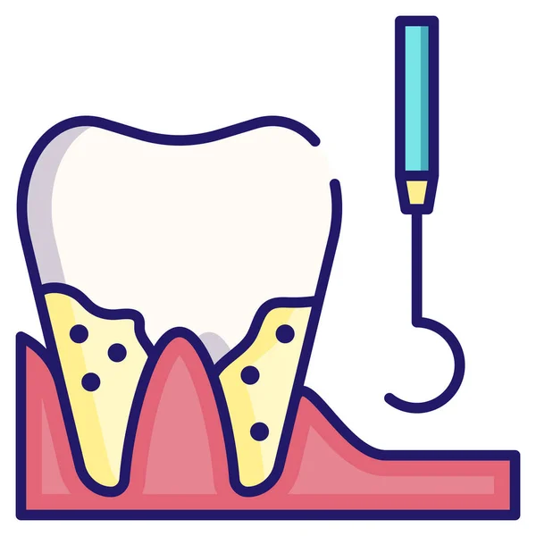 Icône Soins Dentaires Nettoyage Dans Style Contour Rempli — Image vectorielle