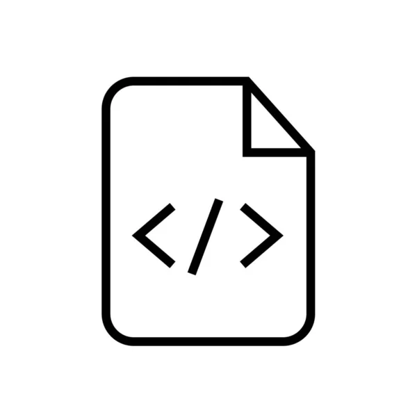 Codecode Datei Icon Outline Stil — Stockvektor