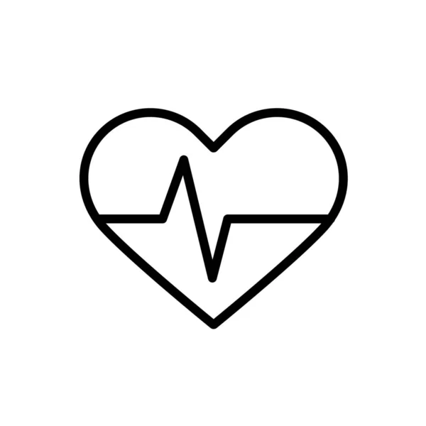 Icono Corazón Cardio Latido Estilo Esquema — Vector de stock