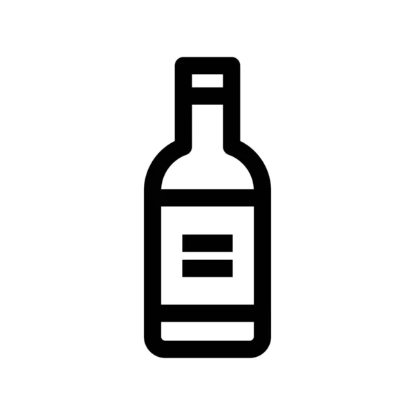 Μπουκάλι Αλκοόλ Ποτό Εικονίδιο Στυλ Περίγραμμα — Διανυσματικό Αρχείο