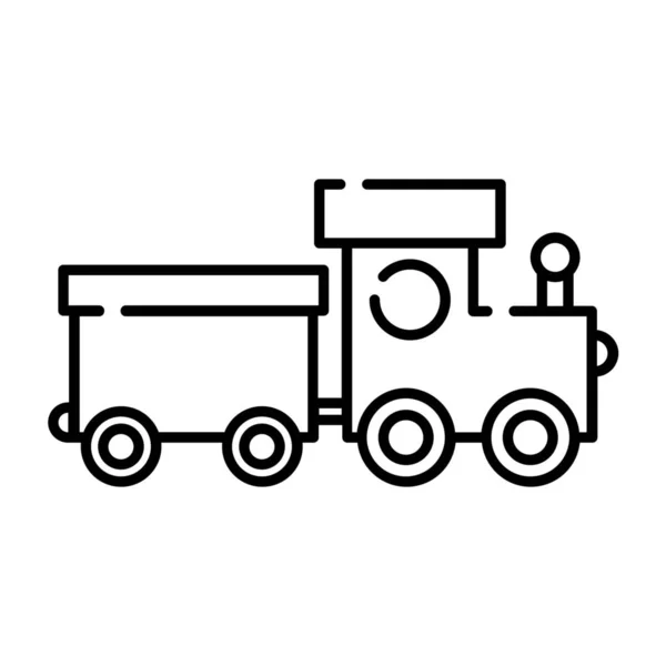 Icono Juguete Ferrocarril Para Niños Estilo Esquema — Vector de stock