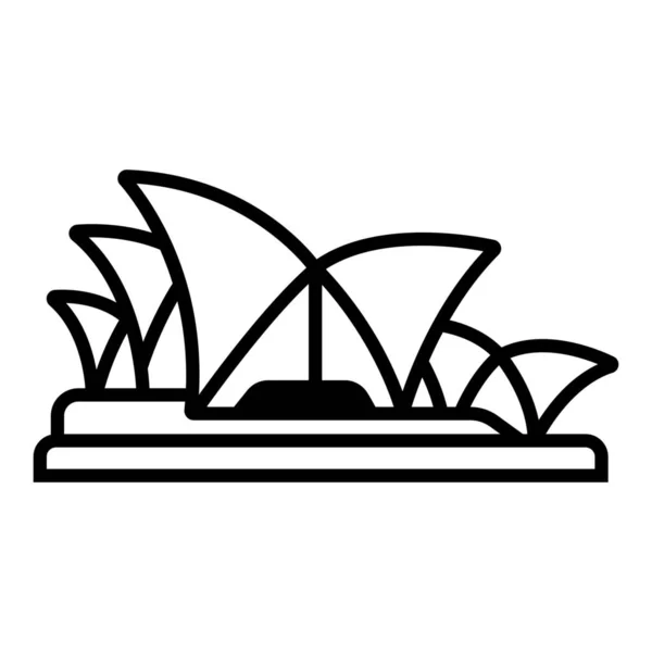 Építészet Australia Mérföldkő Ikon Körvonalazott Stílusban — Stock Vector