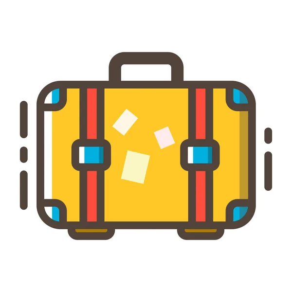 Viaje Equipaje Icono Equipaje Estilo Contorno Lleno — Vector de stock