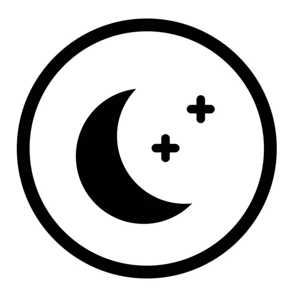 Climate Crescent Fairnight Icon Solid Style — Stock Vector