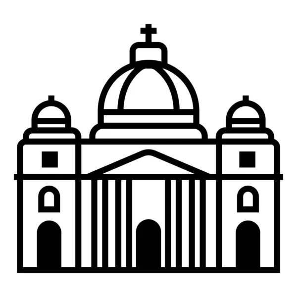 Architettura Cattedrale Chiesa Icona Stile Outline — Vettoriale Stock