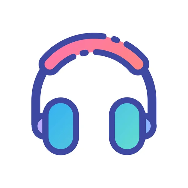 Audio Icono Del Auricular Estilo Contorno Lleno — Vector de stock