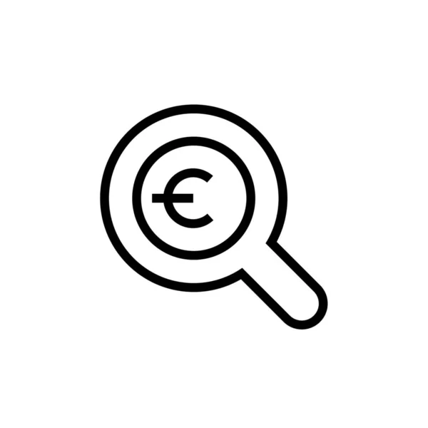 Euro Euro Inspect Finance Icon Outline Style — Stock Vector