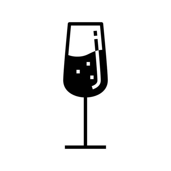 Alkohol Vínové Šampaňské Kupé Ikona Pevném Stylu — Stockový vektor