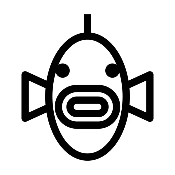 Živočišné Vodní Ryby Ikona Stylu Obrysu — Stockový vektor