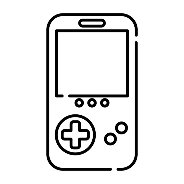 Handheld Videospiel Ikone Für Konsolenunterhaltung Outline Stil — Stockvektor
