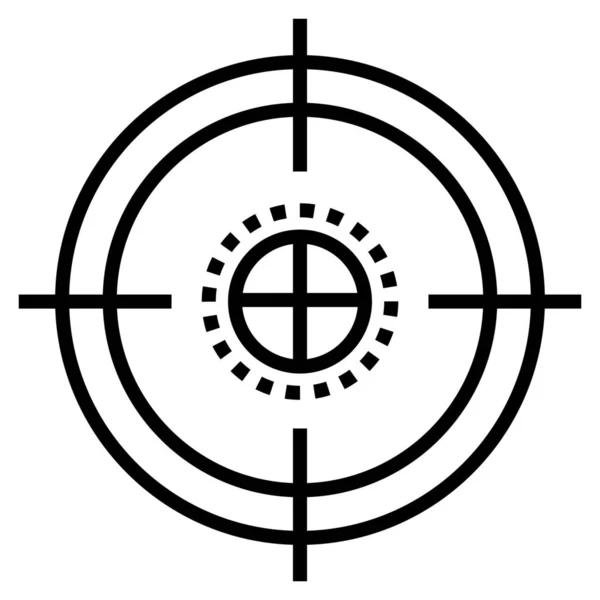 Global Crosshair Military Icon Outline Style — 스톡 벡터