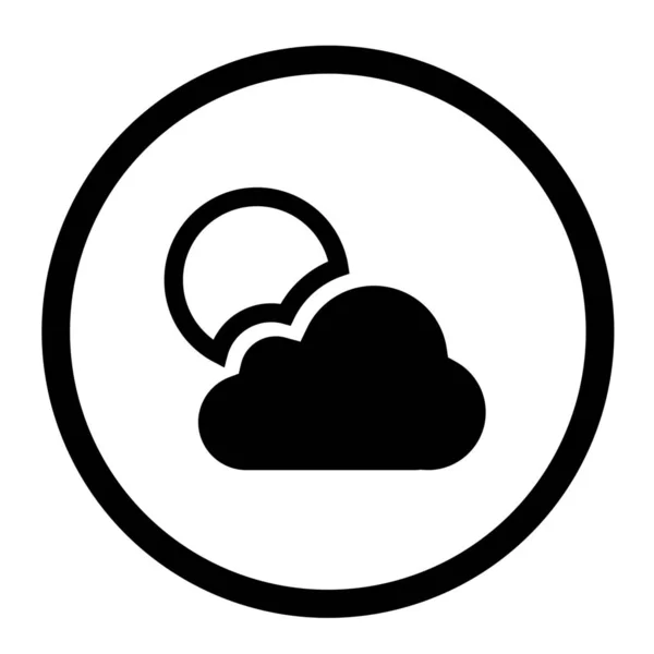 Икона Климатических Облаков Твердом Стиле — стоковый вектор