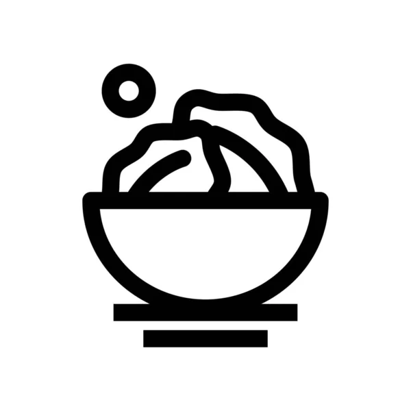 Φαγητό Υγιεινό Γεύμα Σαλάτα Εικονίδιο Στυλ Περίγραμμα — Διανυσματικό Αρχείο