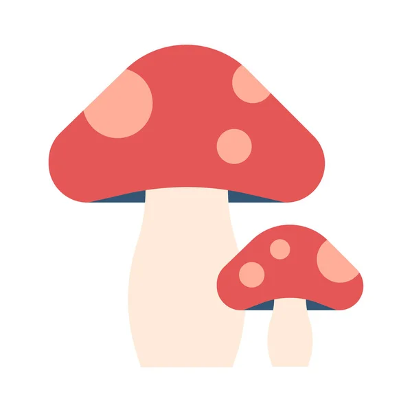 Camping Forest Mushroom Icon Flat Style — Stock Vector