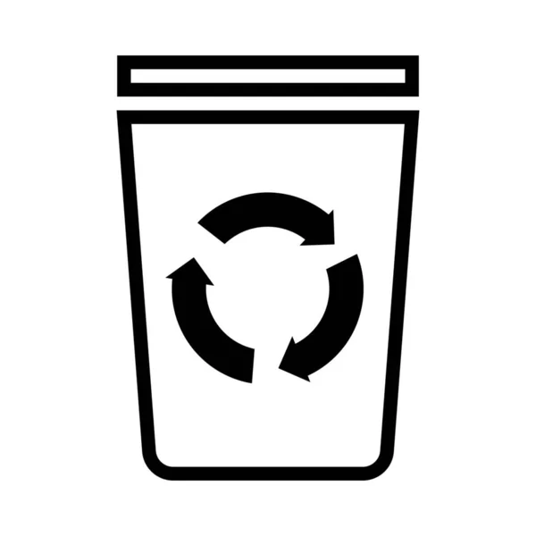 Ícone Verde Lixo Ecologia Estilo Sólido —  Vetores de Stock