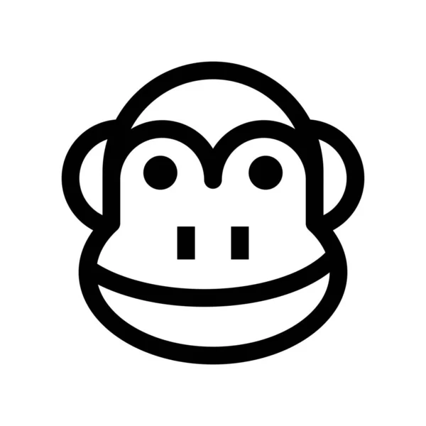 Animal Mono Chimpancé Icono Estilo Esquema — Archivo Imágenes Vectoriales