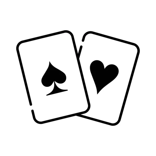 Ícone Casino Jogo Cartas Aposta Estilo Esboço — Vetor de Stock