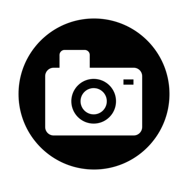 Иконка Фотографии Камеры Твердом Стиле — стоковый вектор