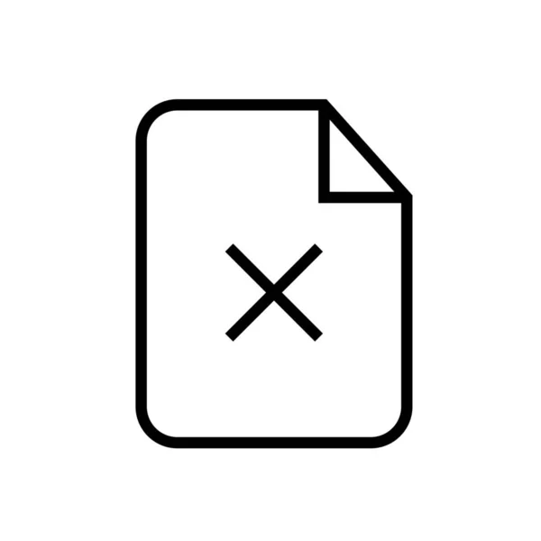 Supprimer Fichier Fichier Fichier Icône Incorrecte Dans Style Outline — Image vectorielle