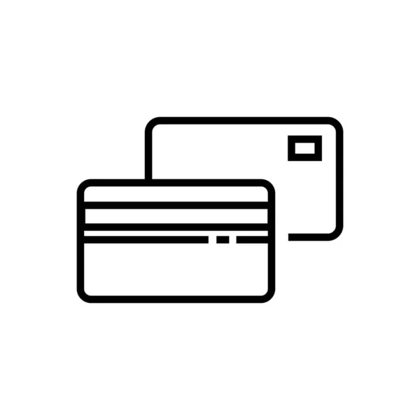 Köpa Kreditkort Betalnings Ikon Översiktlig Stil — Stock vektor