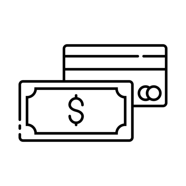 Ícone Crédito Cartão Bancário Estilo Esboço — Vetor de Stock