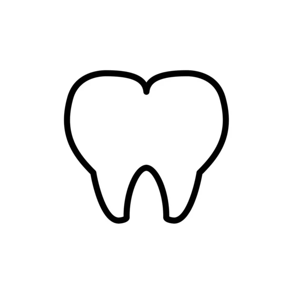 Ícono Dientes Médicos Dentales Estilo Esquema — Vector de stock