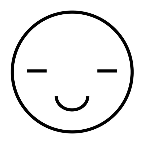 Chill Comfort Emoticon Icoon Outline Stijl — Stockvector