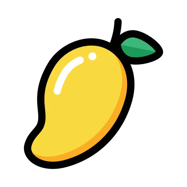 Fruits Frais Mangue Icône Fruits Dans Style Contour Rempli — Image vectorielle