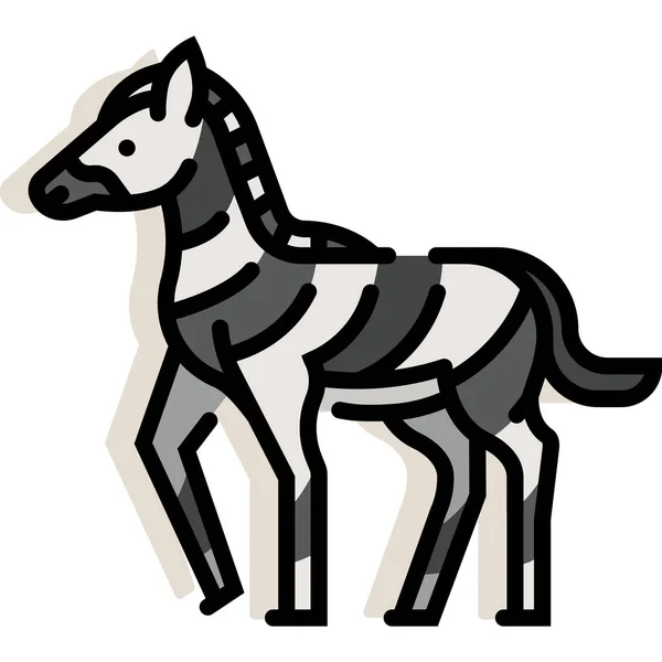 África Animal Mamífero Icono Estilo Contorno Lleno — Vector de stock