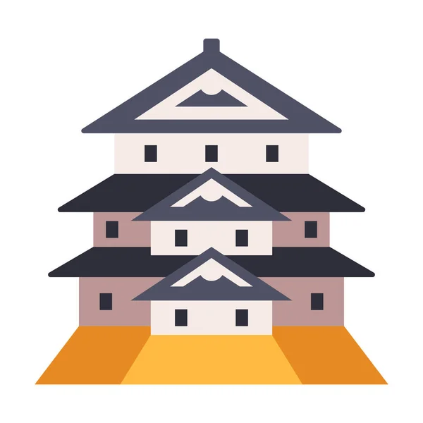 Architectuur Kasteel Hirosaki Kasteel Icoon Platte Stijl — Stockvector