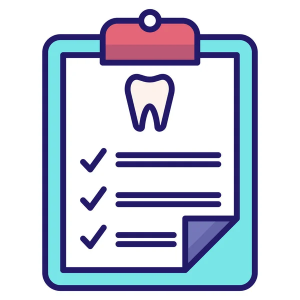 Ícone Check Odontologia Estilo Esboço Preenchido —  Vetores de Stock