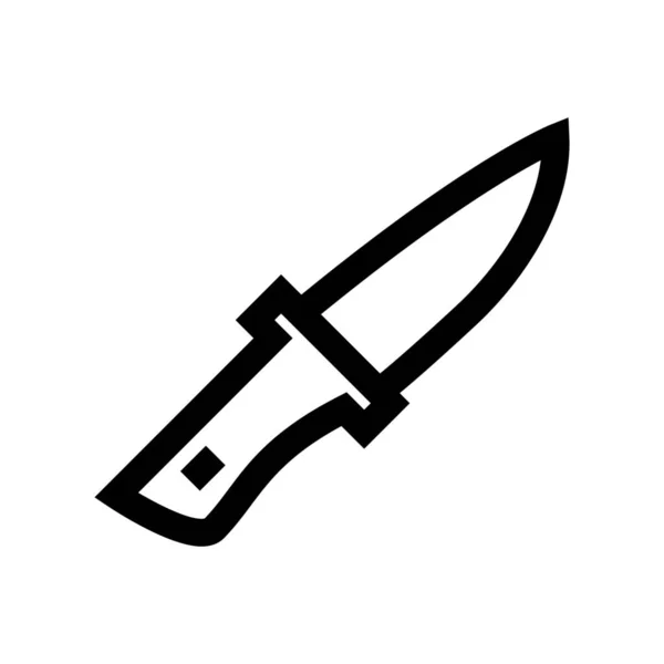 Bıçak Kamp Bıçağı Simgesi Ana Hatları Biçiminde — Stok Vektör